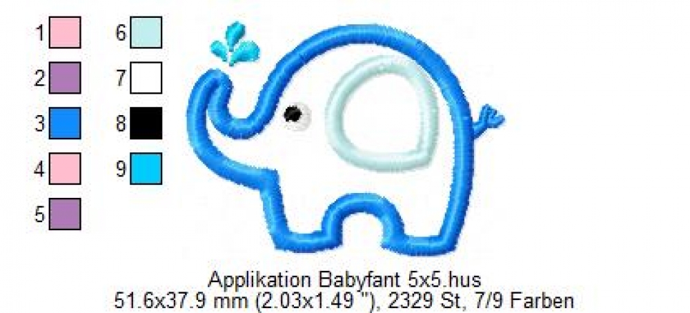 Preview: Applique Elephant 2'x2'